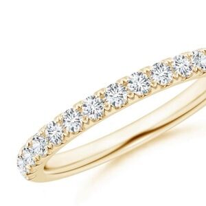 .85ctw Round Cut Diamond Prong Set Wedding Band Ring 14k Yellow Gold Size 5